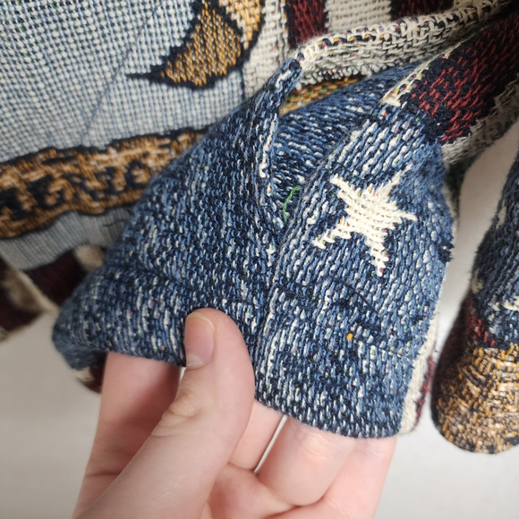 Vintage Sugar Street Weavers Boyds Bears Patriotic Jacket Size L-XL USA Damaged - Picture 10 of 16